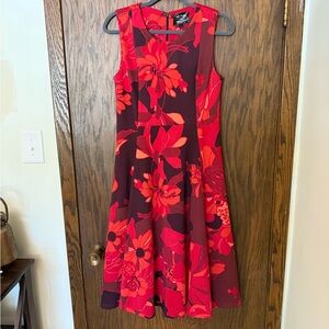✨NWT Alessandra Belle Floral Red/Coral Sleeveless Dress Office Teacher Valentine